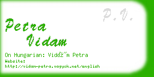 petra vidam business card